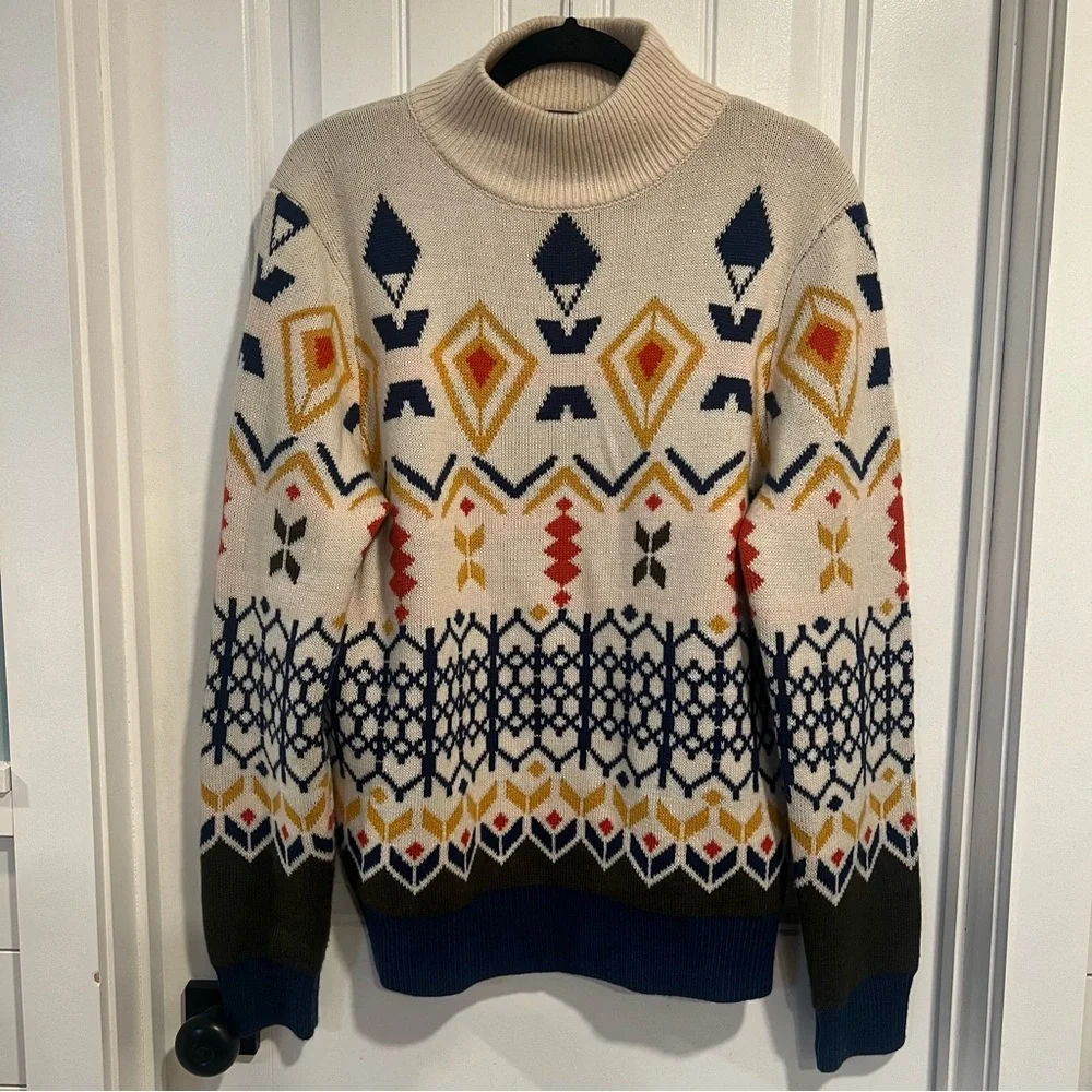 Paisley & Gray Slim Fit Wool Blend Aspen Geometric Pattern‎ Sweater. Size XL.